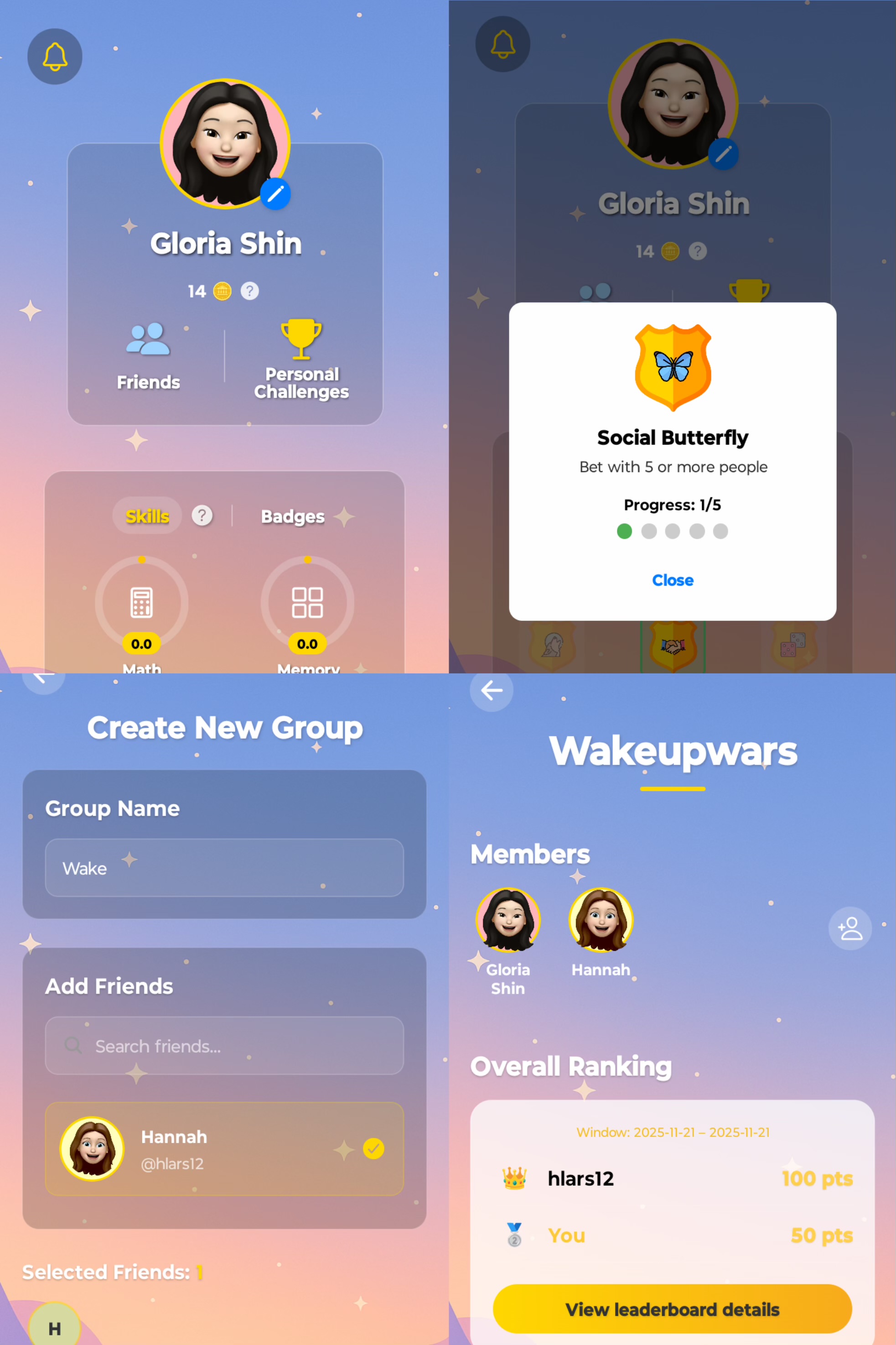 WakeUpWars Interface
