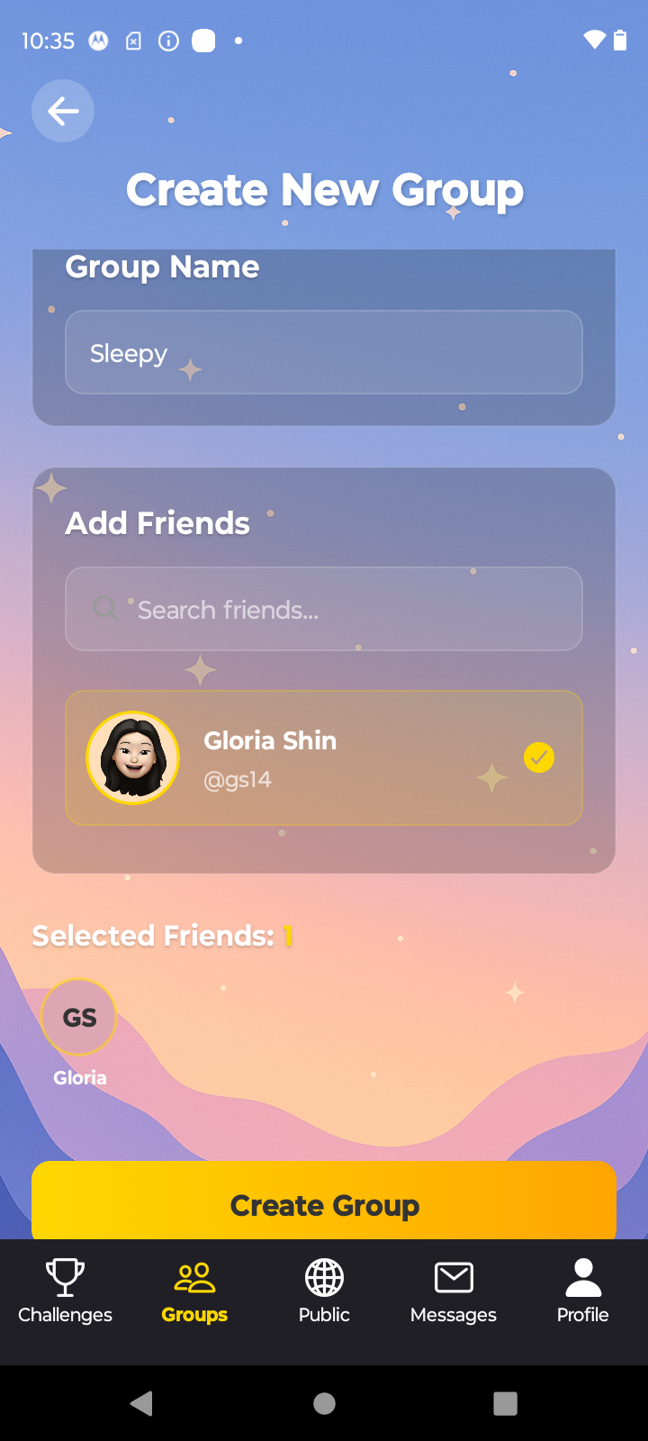 Form a Group screenshot 2