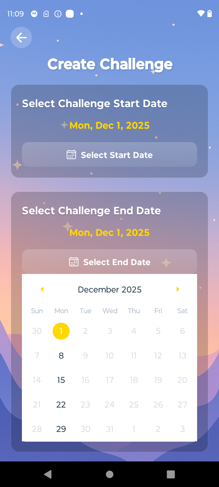 Select the Challenge Dates screenshot 1