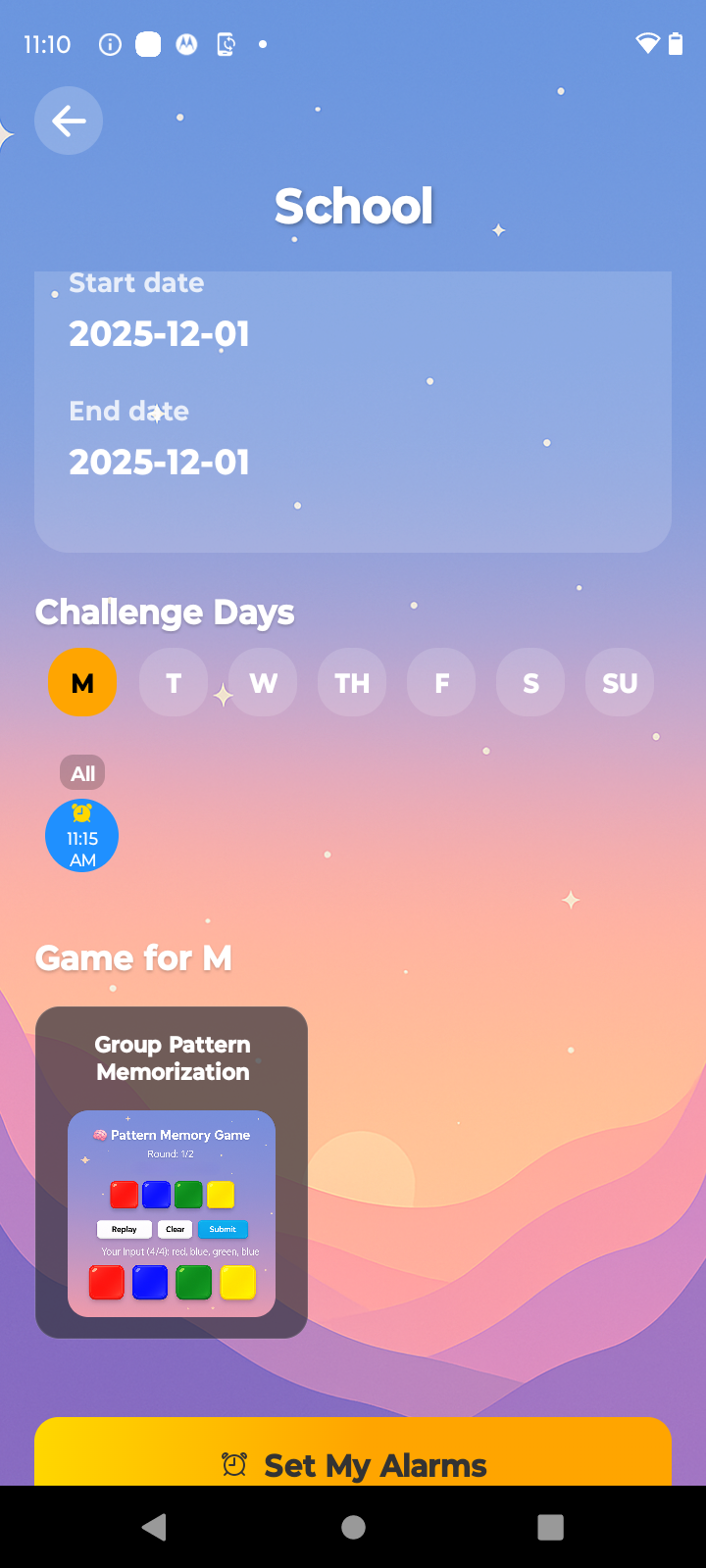 View the Challenge Schedule and Set Your Alarms screenshot 1