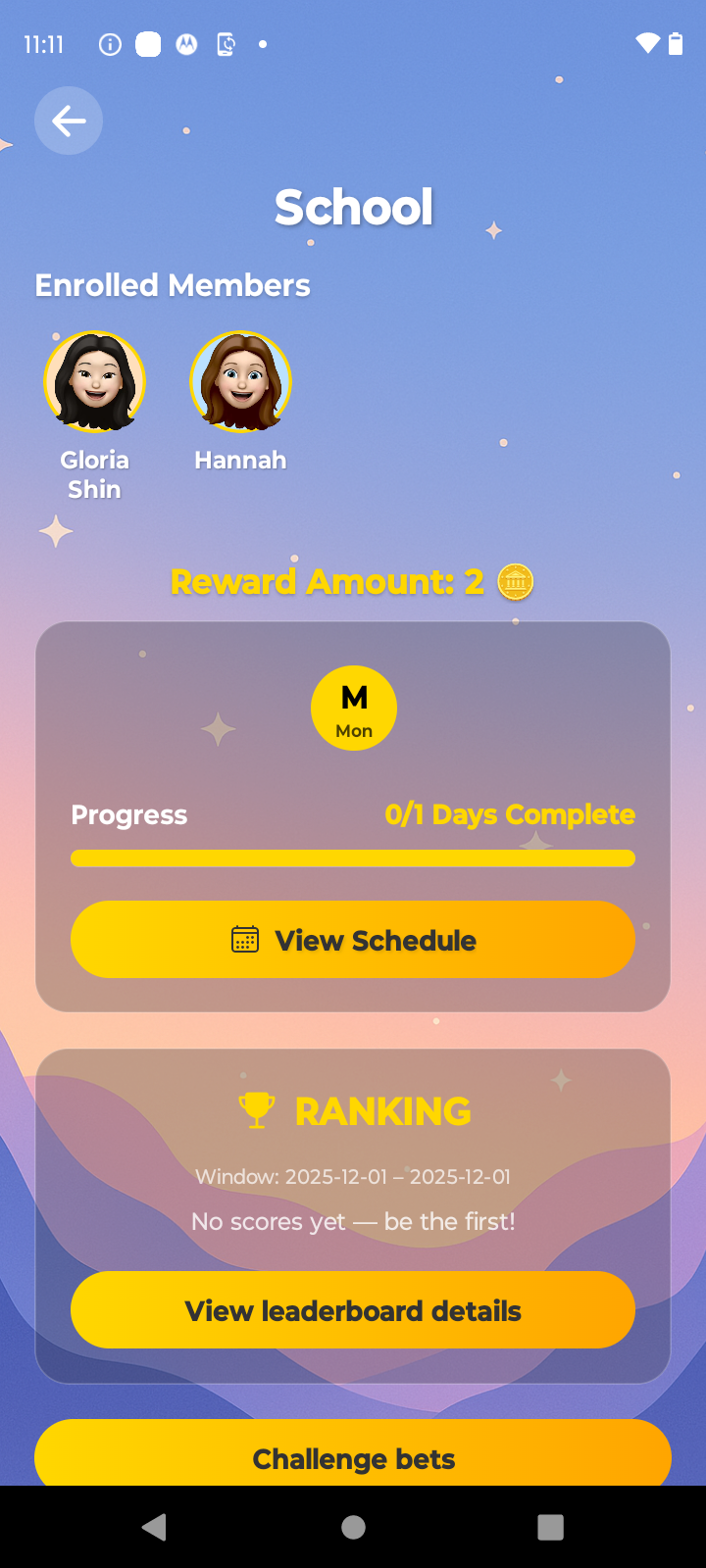 View the Challenge Schedule and Set Your Alarms screenshot 2